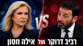 רביב דרוקר ואילה חסון ברשתות החברתיות, צילום: משה שי פלאש 90 מסך חדשות 13, נערך ב-AI